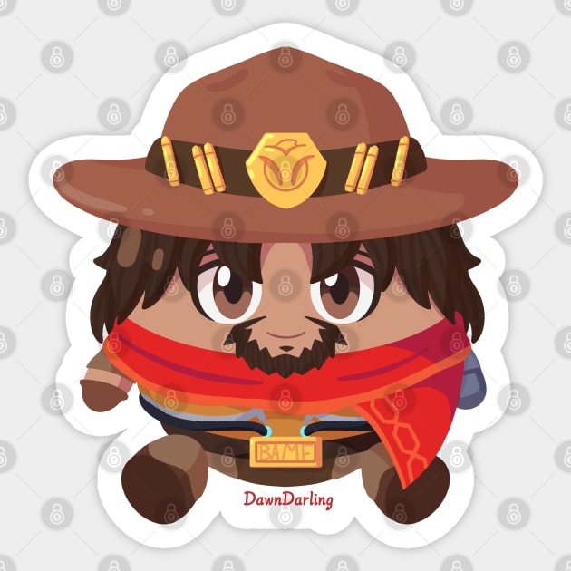 Round McCree - OW Sticker by DawnDarling